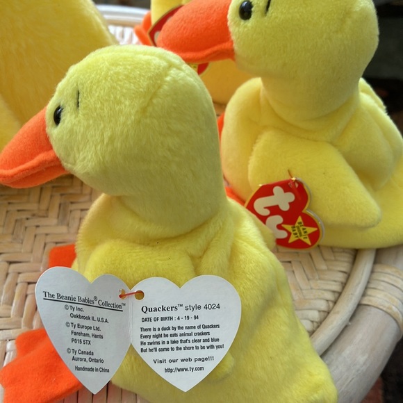 1993 AND 1995 TY BEANIE BUDDY QUACKERS & 2 BEANIE BABY QUACKERS - Picture 5 of 17
